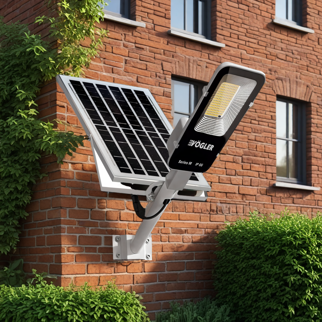 Ισχυρή ηλιακή λάμπα, αισθητήρας λυκόφωτος, τηλεχειριστήριο, Vögler Professional 1000W