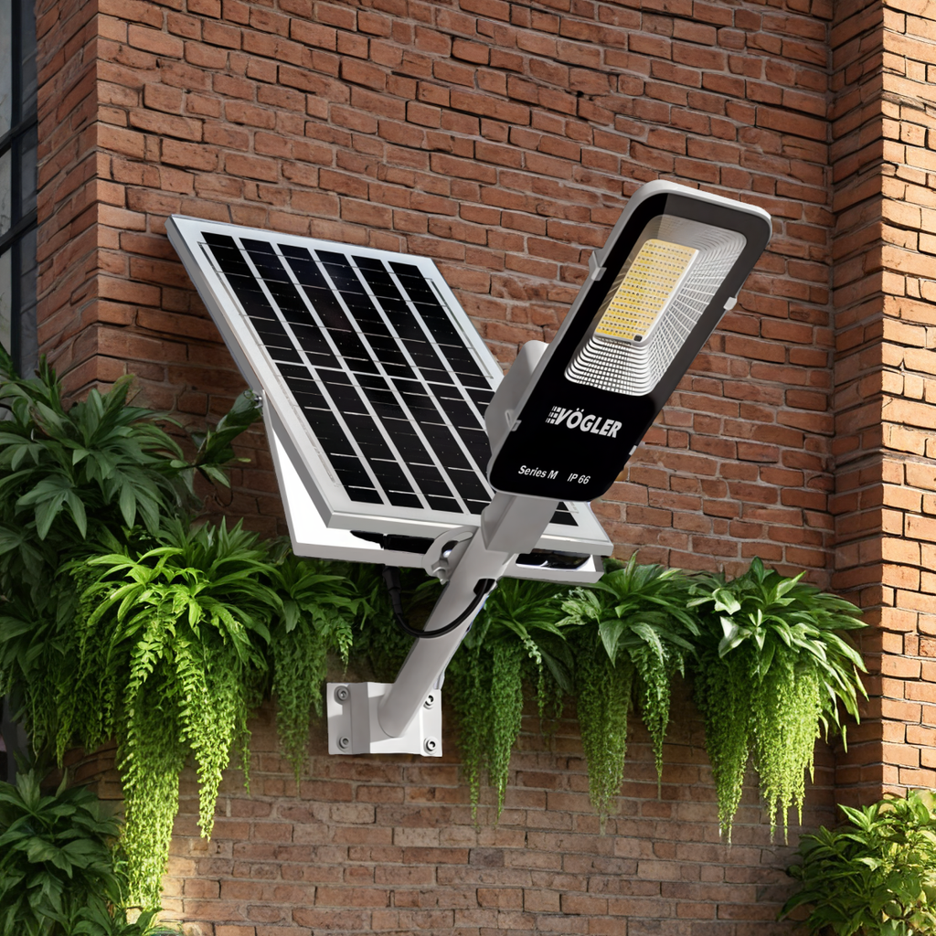 Ισχυρή ηλιακή λάμπα, αισθητήρας λυκόφωτος, τηλεχειριστήριο, Vögler Professional 1200W