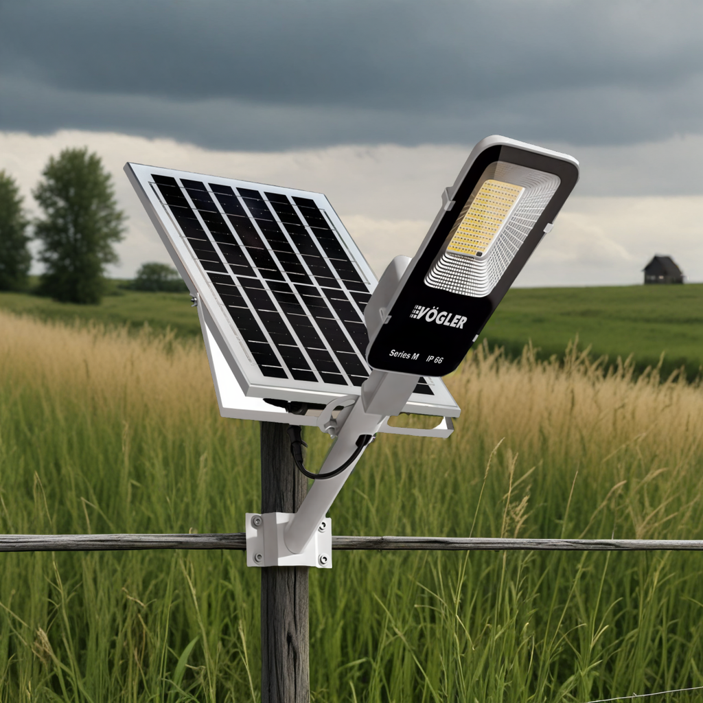 Ισχυρή ηλιακή λάμπα, αισθητήρας λυκόφωτος, τηλεχειριστήριο, Vögler Professional 800W