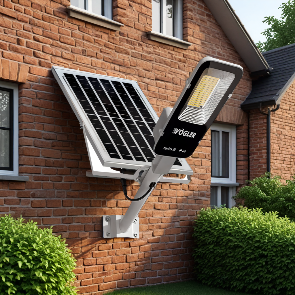 Ισχυρή ηλιακή λάμπα, αισθητήρας λυκόφωτος, τηλεχειριστήριο, Vögler Professional 800W