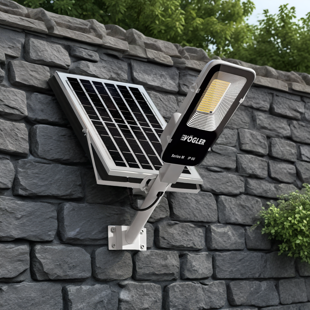 Ισχυρό ηλιακό φως, αισθητήρας λυκόφωτος, τηλεχειριστήριο, Vögler Series M 2000W