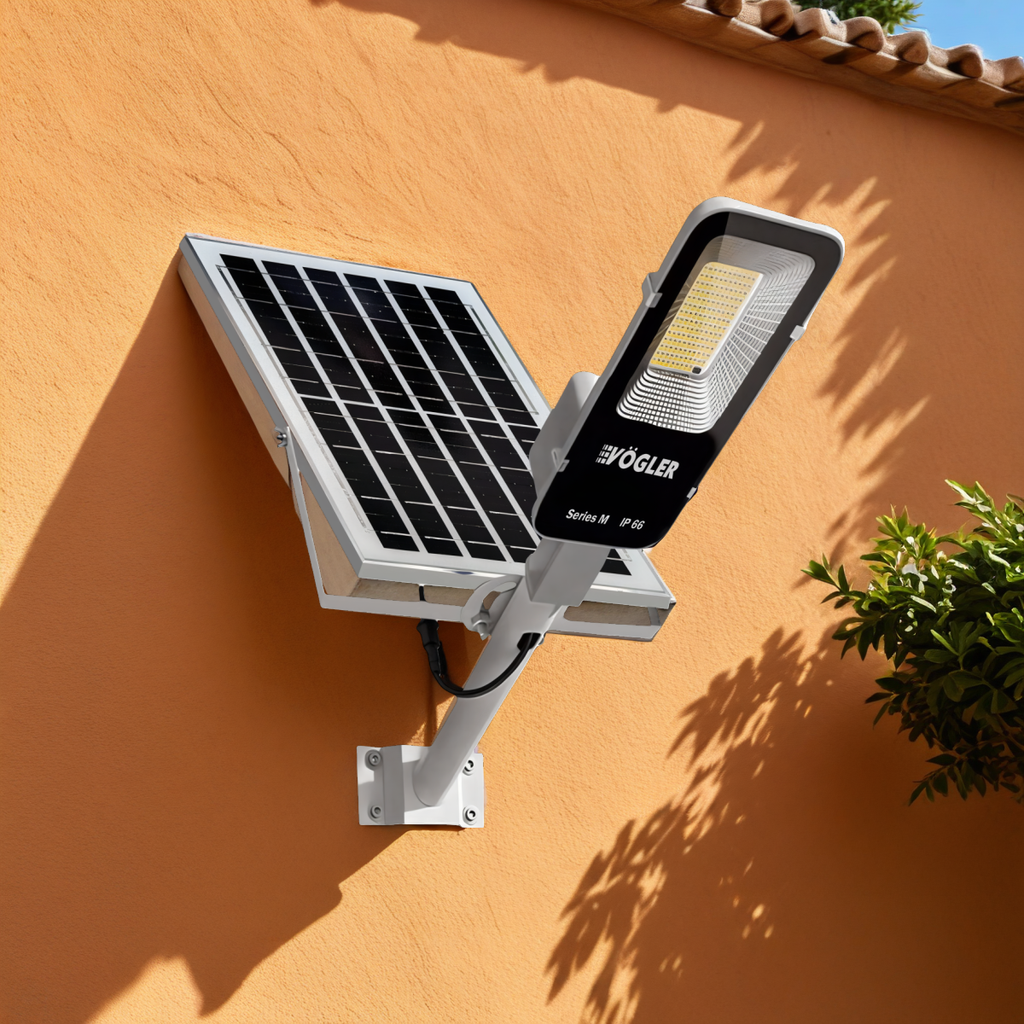 Ισχυρό ηλιακό φως, αισθητήρας λυκόφωτος, τηλεχειριστήριο, Vögler Series M 2000W