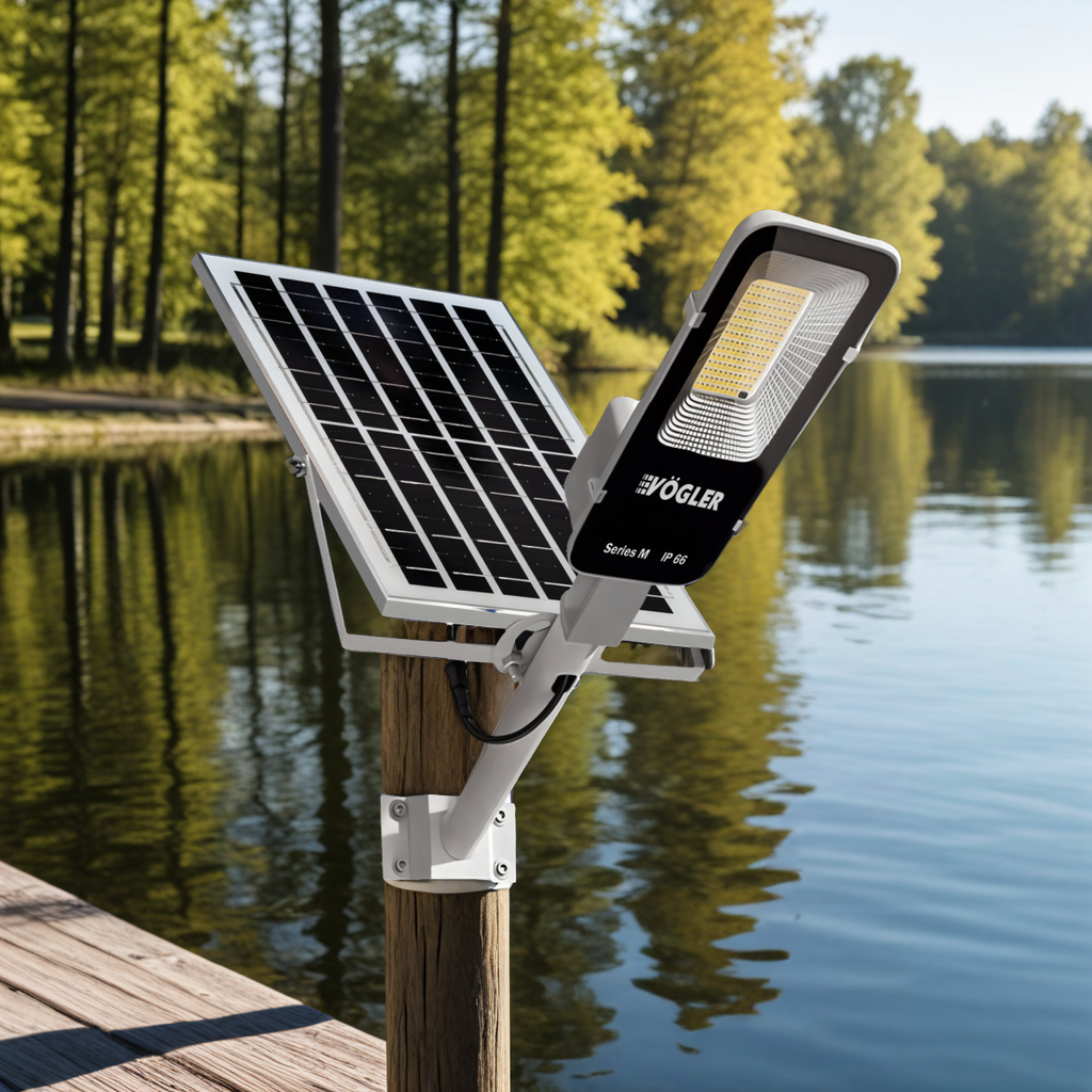 Ισχυρό ηλιακό φως, αισθητήρας λυκόφωτος, τηλεχειριστήριο, Vögler Series M 2000W